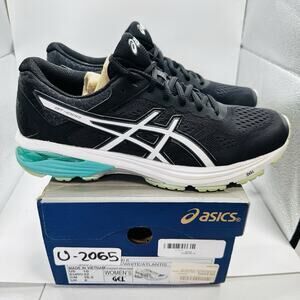 Asics GT-1000 6 VI Black Atlantis Green Womens 10 Running Shoes Trainers T7A9N